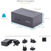 StarTech.com 2-Port Dual-Monitor DisplayPort KVM Switch, 4K 60Hz, 2X USB 5Gbps Hub Ports, 2X USB 2.0 HID Ports, Hotkey and Push-Button Switching, TAA Compliant (P2DD46A2-KVM-SWITCH)