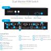 StarTech.com 2-Port Dual-Monitor DisplayPort KVM Switch, RS232 Serial Control, 4K 60Hz, 2X USB 5Gbps Hub Ports, 2X USB 2.0 HID Ports, Hotkey/Pushbutton Switching, TAA Compliant (P2DD46A22-KVM-SWITCH)