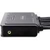 StarTech.com 2-Port Dual-Monitor HDMI Cable KVM Switch, 4K 60Hz, Compact KVM with 5ft/1.5m USB-A/HDMI/Audio Integrated Cables, Bus Powered, Remote/Hotkey Switching (C2-DH46-UA2-CBL-KVM)