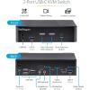 StarTech.com 2-Port USB-C KVM Switch, Single 4K 60Hz DisplayPort Monitor, 3.5mm Audio, 6X USB Hub Ports, Hot Key Switching, Thunderbolt 3/4 Compatible, TAA (SV231DPUCA)