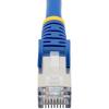 StarTech.com 2ft CAT6a Ethernet Cable – Low Smoke Zero Halogen (LSZH) – 10 Gigabit 500MHz 100W PoE RJ45 S/FTP Blue Network Patch Cord Snagless w/Strain Relief (NLBL-2F-CAT6A-PATCH)(Blue)