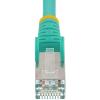 StarTech.com 2ft CAT6a Ethernet Cable – Low Smoke Zero Halogen (LSZH) – 10 Gigabit 500MHz 100W PoE RJ45 S/FTP Blue Network Patch Cord Snagless w/Strain Relief (NLBL-2F-CAT6A-PATCH)(Aqua)