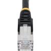 StarTech.com 2ft CAT6a Ethernet Cable – Low Smoke Zero Halogen (LSZH) – 10 Gigabit 500MHz 100W PoE RJ45 S/FTP Blue Network Patch Cord Snagless w/Strain Relief (NLBL-2F-CAT6A-PATCH)(Black)