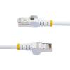 StarTech.com 2ft CAT6a Ethernet Cable – Low Smoke Zero Halogen (LSZH) – 10 Gigabit 500MHz 100W PoE RJ45 S/FTP Blue Network Patch Cord Snagless w/Strain Relief (NLBL-2F-CAT6A-PATCH)(White)