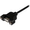 StarTech.com 2ft Panel Mount USB A-A Cable, Black, USB 2.0 Female to Male Adapter Cable, Braided, for Personal Computer(3 ft)