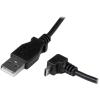 StarTech.com 2m Cord – A to Down Angle Micro B – Down Angled Micro USB Cable – 1x USB A (M), 1x USB Micro B (M) – Black (USBAUB2MD), 2m / 6 Feet(2m / 6 feet)