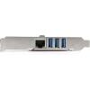 StarTech.com 3 Port PCI Express USB 3.0 Card + Gigabit Ethernet – Fits Standard & Low-Profile PCs – UASP Supported – 5Gbps – Optional SATA Power , TAA (PEXUSB3S3GE)