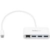StarTech.com 3 Port USB C Hub w/Gigabit Ethernet USB Type C to 3 x USB-A Multi Port USB 3.0 Hub for MacBook Pro (HB30C3A1GEA) White
