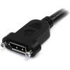 StarTech.com 3 ft. (0.9 m) Displayport Male to Female Cable – Mounting – Latched Connectors – DisplayPort – DP Monitor Cable (DPPNLFM3) Black(Power Delivery)