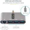 StarTech.com 3-Port USB-C Hub with Ethernet – 3X USB-A – Gigabit Ethernet – USB 3.0 5Gbps – Bus-Powered – 1ft/30cm Long USB Type-C Host Cable – GbE – Portable USB-C to USB-A Splitter (HB30C3A1GEA2)