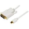 StarTech.com 3ft (0.9m) Mini DisplayPort to DVI Cable – Mini DP to DVI Adapter Cable – 1080p Video – Passive mDP 1.2 to DVI-D Single Link – mDP or Thunderbolt 1/2 Mac/PC to DVI Monitor (MDP2DVIMM3B)(White)