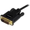 StarTech.com 3ft (0.9m) Mini DisplayPort to DVI Cable – Mini DP to DVI Adapter Cable – 1080p Video – Passive mDP 1.2 to DVI-D Single Link – mDP or Thunderbolt 1/2 Mac/PC to DVI Monitor (MDP2DVIMM3B)(Black)