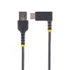 StarTech.com 3ft (1m) USB A to C Charging Cable, Coiled Heavy Duty Fast Charge & Sync USB-C Cable, USB 2.0 A to Type-C Cable, Rugged Aramid Fiber, Durable Male to Male USB, Black (R2ACC-1M-USB-CABLE)(right angle)