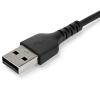 StarTech.com 3ft (1m) USB A to C Charging Cable, Coiled Heavy Duty Fast Charge & Sync USB-C Cable, USB 2.0 A to Type-C Cable, Rugged Aramid Fiber, Durable Male to Male USB, Black (R2ACC-1M-USB-CABLE)(black)