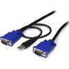 StarTech.com 3-in-1 Ultra Thin PS/2 KVM Cable – Keyboard / video / mouse (KVM) cable – PS/2, HD-15 (VGA) (M) to HD-15 (VGA) (M) – 6 ft (SVECON6)(6 ft / 2m – VGA)