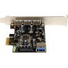 StarTech.com 4 Port PCI Express USB 3.0 Card – 3 External and 1 Internal – Native OS Support in Windows 8 and 7 – Standard and Low-Profile (PEXUSB3S42)