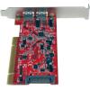 StarTech.com 4 Port PCI SuperSpeed USB 3.0 Adapter Card with SATA/SP4 Power, Quad Port PCI USB-A 3.0 (5Gbps) Controller Card, Red, Windows Only , TAA (PCIUSB3S4)(2 port)