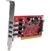 StarTech.com 4 Port PCI SuperSpeed USB 3.0 Adapter Card with SATA/SP4 Power, Quad Port PCI USB-A 3.0 (5Gbps) Controller Card, Red, Windows Only , TAA (PCIUSB3S4)(4 port)