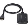 StarTech.com 4K HDMI Splitter 1 In 2 Out – 4K 30Hz HDMI 1.4 2 Port Video Splitter Box -with high speed HDMI cable, USB power cable – Black (ST122HD4KU)(4K 60Hz)