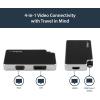 StarTech.com 4K USB C to HDMI, VGA & DVI Multi Port Video Display Adapter for Mac / Windows Laptop & Monitor (CDPVGDVHDBP)(Black  Silver)