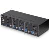 StarTech.com 4-Port Dual-Monitor DisplayPort KVM Switch, 4K 60Hz, 2X USB 5Gbps Hub Ports, 2X USB 2.0 HID Ports, Hotkey and Push-Button Switching, TAA Compliant (P4DD46A2-KVM-SWITCH)