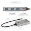 StarTech.com 4-Port USB-C Hub with USB-C DP Alt Mode Video Output 4K 60Hz – 3x USB-A, 1x USB Type-C, 100W Power Delivery Pass-Through, USB 3.2 10Gbps, 1ft/30cm Cable, Portable USB Hub (HB31C3A1CDPPD3)
