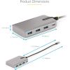 StarTech.com 4-Port USB-C Hub with USB-C DP Alt Mode Video Output 4K 60Hz – 3x USB-A, 1x USB Type-C, 100W Power Delivery Pass-Through, USB 3.2 10Gbps, 1ft/30cm Cable, Portable USB Hub (HB31C3A1CDPPD3)