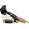 StarTech.com 4-in-1 USB DVI KVM Cable – Keyboard / video / mouse / audio extender – 4 pin USB Type A, mini-phone stereo 3.5 mm , DVI-I (USBDVI4N1A10)(10 ft | DVI-D)