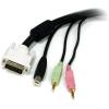 StarTech.com 4-in-1 USB DVI KVM Cable – Keyboard / video / mouse / audio extender – 4 pin USB Type A, mini-phone stereo 3.5 mm , DVI-I (USBDVI4N1A10)(10 ft | DVI-I)