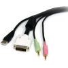 StarTech.com 4-in-1 USB DVI KVM Cable – Keyboard / video / mouse / audio extender – 4 pin USB Type A, mini-phone stereo 3.5 mm , DVI-I (USBDVI4N1A10)(10 ft | DVI-I)
