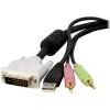 StarTech.com 4-in-1 USB DVI KVM Cable – Keyboard / video / mouse / audio extender – 4 pin USB Type A, mini-phone stereo 3.5 mm , DVI-I (USBDVI4N1A10)(6 ft | DVI-D)