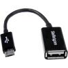 StarTech.com 5in Micro USB to USB OTG Host Adapter – Micro USB Male to USB A Female On-The-GO Host Cable Adapter (UUSBOTG)(Black)