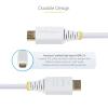 StarTech.com 6ft (1.8m) Premium Certified High Speed HDMI Cable, 4K 60Hz/1440p 144Hz, 18Gbps, UHD HDMI 2.0 Cord, TPE Jacket(white)