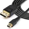 StarTech.com 6ft (2m) VESA Certified Mini DisplayPort to DisplayPort 1.4 Cable – 8K 60Hz HBR3 HDR – Super UHD mDP to DP 1.4 Cord – Slim (34 AWG) Ultra HD 4K 120Hz – Monitor/Video Cable (DP14MDPMM2MB)(3 ft / 1 m)