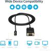 StarTech.com 6ft/2m USB C to VGA Cable – 1920×1200/1080p USB Type C to VGA Video Active Adapter Cable – Thunderbolt 3 Compatible – Laptop to VGA Monitor/Projector – DP Alt Mode HBR2 (CDP2VGAMM2MB)(6.6 feet)