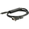 StarTech.com 6ft/2m USB C to VGA Cable – 1920×1200/1080p USB Type C to VGA Video Active Adapter Cable – Thunderbolt 3 Compatible – Laptop to VGA Monitor/Projector – DP Alt Mode HBR2 (CDP2VGAMM2MB)(3.3 feet)