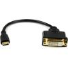 StarTech.com 8in Mini HDMI to DVI-D Adapter M/F – 8 inch Mini HDMI to DVI Cable – Connect a Mini HDMI tablet or laptop to a DVI-D display (HDCDVIMF8IN)(8in – M/F)