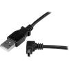 StarTech.com Down Angle Mini USB Cable – 2m – Black – USB A to Mini USB B – USB to Mini USB Cable – Mini USB Charger – USB A to Mini B (USBAMB2MD)(3 ft / 1m)