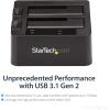 StarTech.com Dual-Bay USB 3.1 to SATA Hard Drive Docking Station, USB 3.1 (10 Gbps), External 2.5/3.5″ SATA I/II/III, SSD/HDD Docking Station, Hot-Swap Hard Drive Bay, Top-Loading (SDOCK2U313)