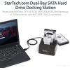 StarTech.com Dual-Bay USB 3.1 to SATA Hard Drive Docking Station, USB 3.1 (10 Gbps), External 2.5/3.5″ SATA I/II/III, SSD/HDD Docking Station, Hot-Swap Hard Drive Bay, Top-Loading (SDOCK2U313)