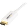 StarTech.com Mini DisplayPort to HDMI Adapter Cable – mDP to HDMI Adapter with Built-in Cable – Black – 3 m (10 ft.) – Ultra HD 4K 30Hz(White)
