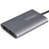 StarTech.com Thunderbolt to Dual HDMI 2.0 Adapter, Dual 4K 60Hz Thunderbolt to HDMI Converter, 2x Monitor Video Display Adapter, Mac & Windows(2x DisplayPort 1.4 (Single 8K/Dual 4K))