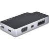 StarTech.com USB C Multiport Video Adapter – 4K 60Hz UHD Portable 5-in-1 USB Type C to HDMI 2.0, Mini DisplayPort, VGA or DVI (1080p) – 95W PD Passthrough – Cable Management – Aluminum (CDPVDHMDPDP)