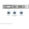 StarTech.com USB C Multiport Video Adapter with HDMI, VGA, Mini DisplayPort or DVI – USB Type C Monitor Adapter to HDMI 1.4 or mDP 1.2 (4K) – VGA or DVI (1080p) – Space Gray Aluminum (CDPVDHDMDPSG)(Silver)
