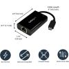 StarTech.com USB C to Gigabit Ethernet Adapter/Converter w/PD 2.0 – 1Gbps USB 3.1 Type C to RJ45/LAN Network w/Power Delivery Pass Through Charging – TB3 Compatible/ MacBook Pro Chromebook (US1GC30PD)(Laptop Charging)