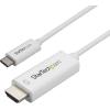 StarTech.com USB C to HDMI Cable – 4K 60Hz USB Type C to HDMI 2.0 Video Adapter Cable – Thunderbolt 3 Compatible – Laptop to HDMI Monitor/Display – DP 1.2 Alt Mode HBR2 – White (CDP2HD1MWNL),3.3 feet(White)