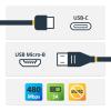 StarTech.com USB2CUB50CM USB C to Micro USB, 0.5m , M/M , Thunderbolt 3 Compatible Cable(1.5 ft/ 0.5 m)