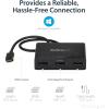 StarTech.com USB-C to Dual DisplayPort 1.2 Adapter, USB Type-C Multi-Monitor MST Hub, Dual 4K 30Hz/1080p 60Hz DP Laptop Display Extender / Splitter, Extra-Long Built-In Cable, Windows (MSTCDP122DP)(3x DP 1.2)