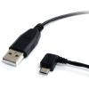 StarTech.com 1 ft. (0.3 m) USB to Micro USB Cable – USB 2.0 A to Left Angle Micro B – Black – Micro USB Cable (UUSBHAUB1LA)