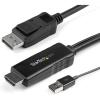 StarTech.com 10 ft. (3m) HDMI to DisplayPort Cable with USB Power – 4K 30Hz Active HDMI 1.4 to DP 1.2 Converter (HD2DPMM10), Black